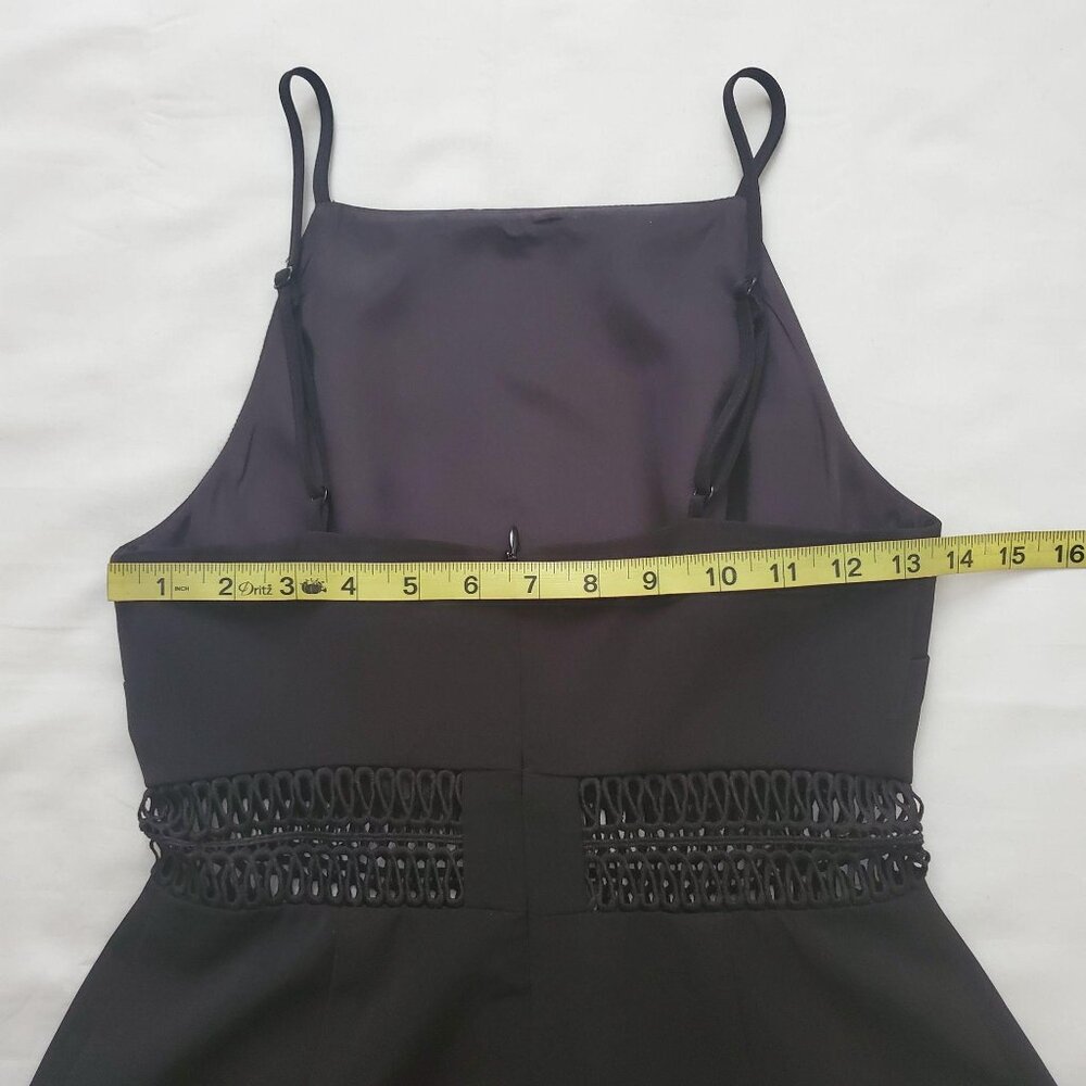 Keepsake‎ Women's High Neck Eyelet Lace Cut-Out Waist Black Short Romper Size XS - Picture 11 of 16